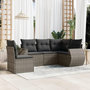 Voir la diapositive 1 : VIDAXL Salon de jardin 5 pcs avec coussins gris resine tressee
