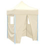 Voir la diapositive 1 : VIDAXL Tente de reception pliable avec 4 parois 2x2 m Acier Creme