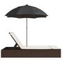Voir la diapositive 5 : VIDAXL Chaise longue double avec coussins et parasol marron poly rotin
