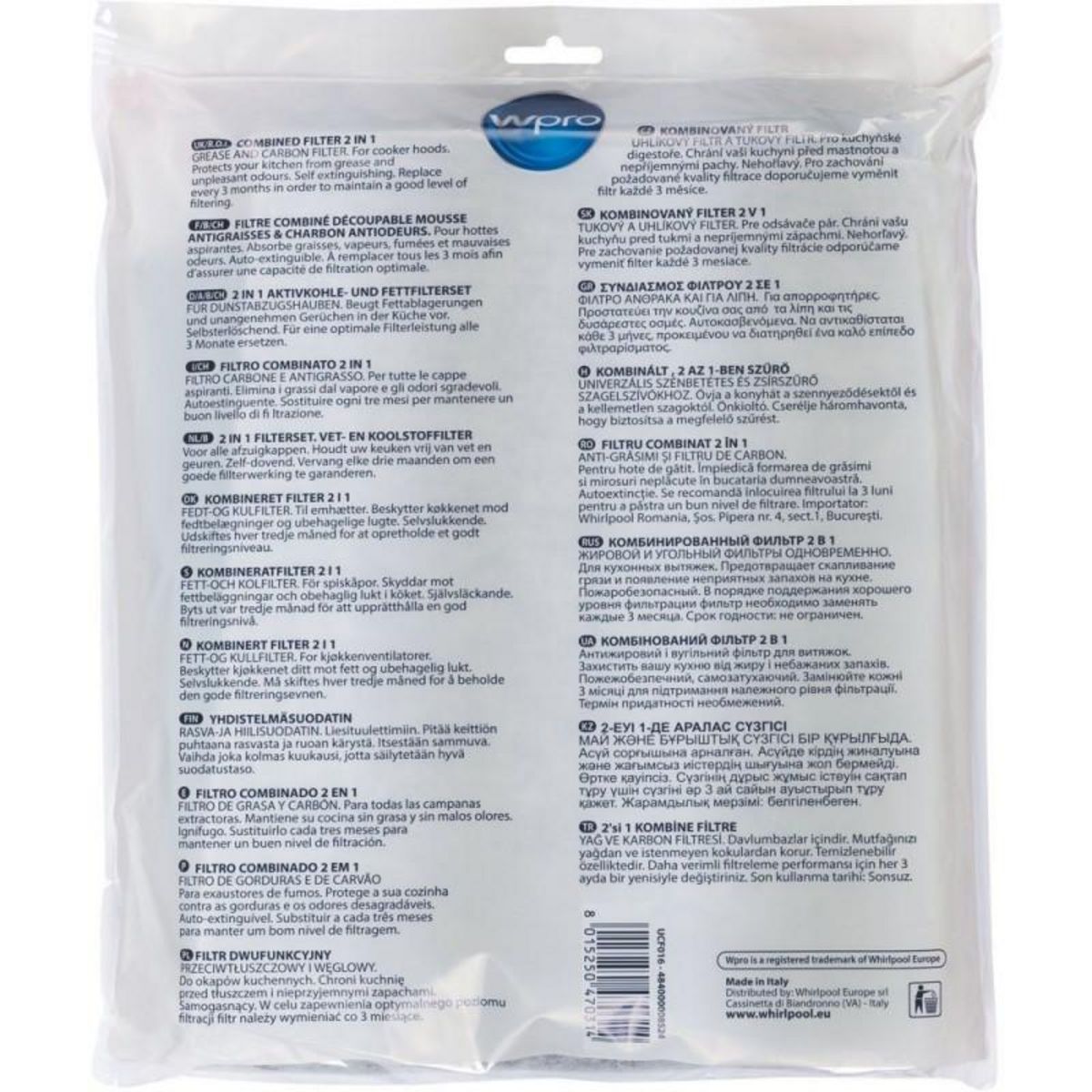 WPRO Filtre à charbon W UCF 016