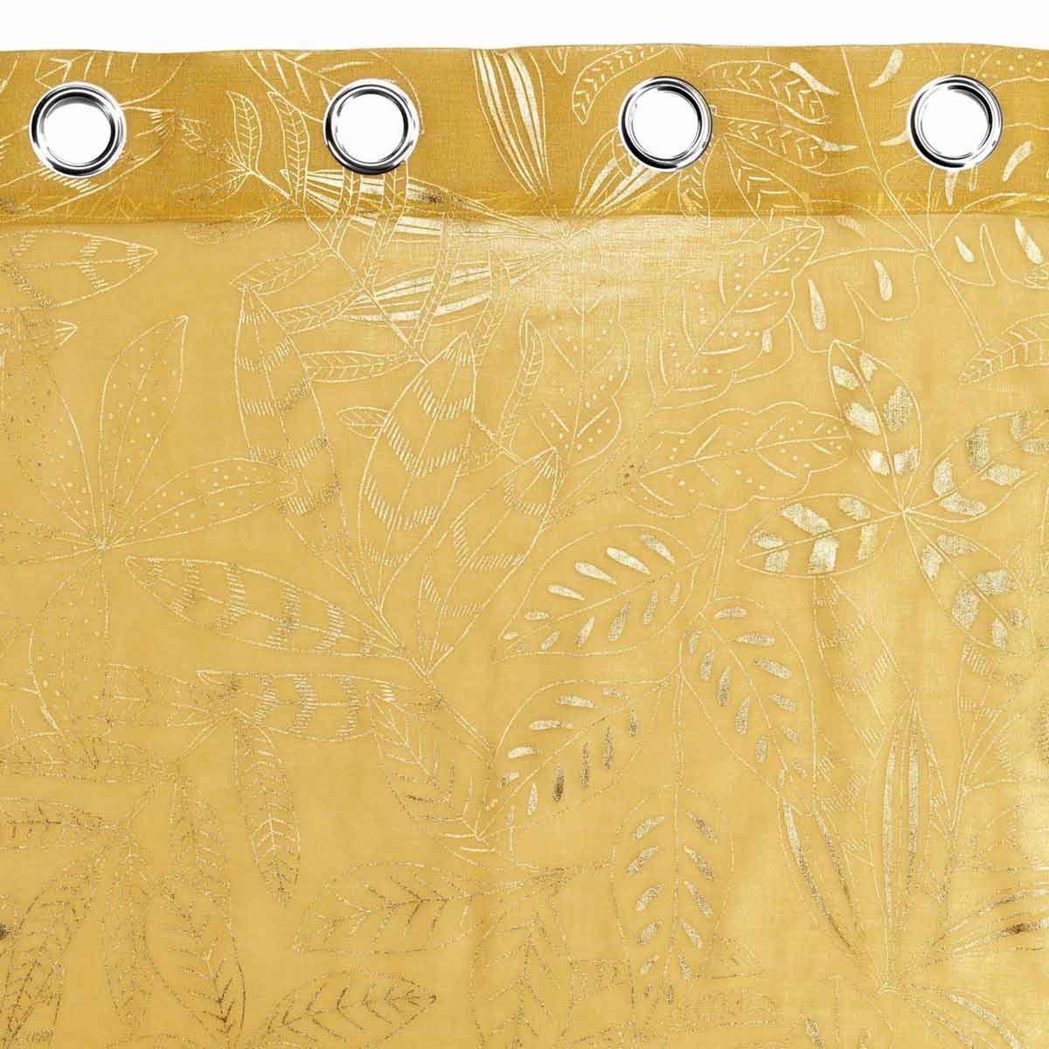 Voir la diapositive 3 : Douceur d'Intérieur Rideau voilage à œillets  belflor  140x240cm jaune