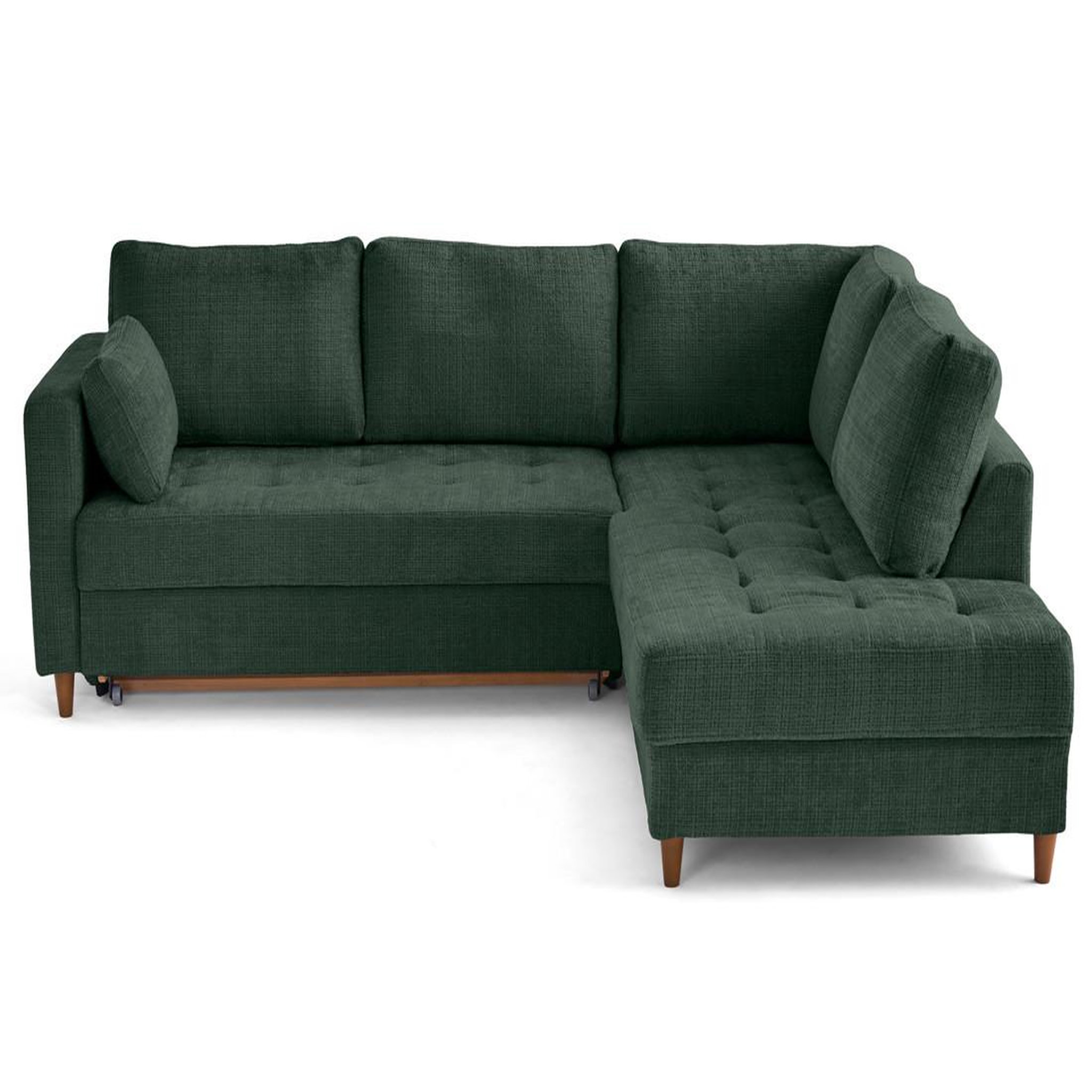 Voir la diapositive 1 : LISA DESIGN Anna - canapé d'angle droit 5 places convertible en velours texturé