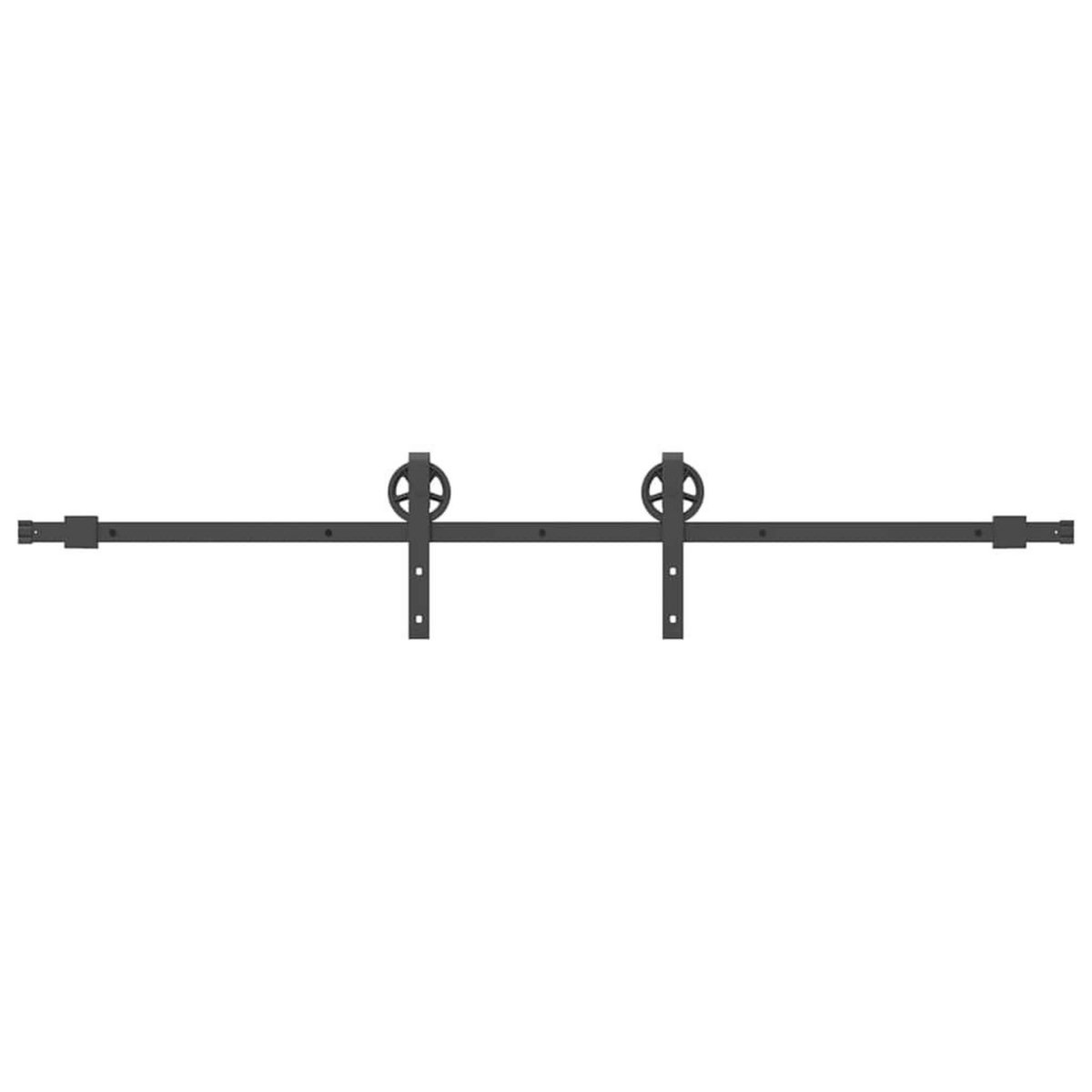 VIDAXL Kit de quincaillerie de porte coulissante 200 cm Acier Noir
