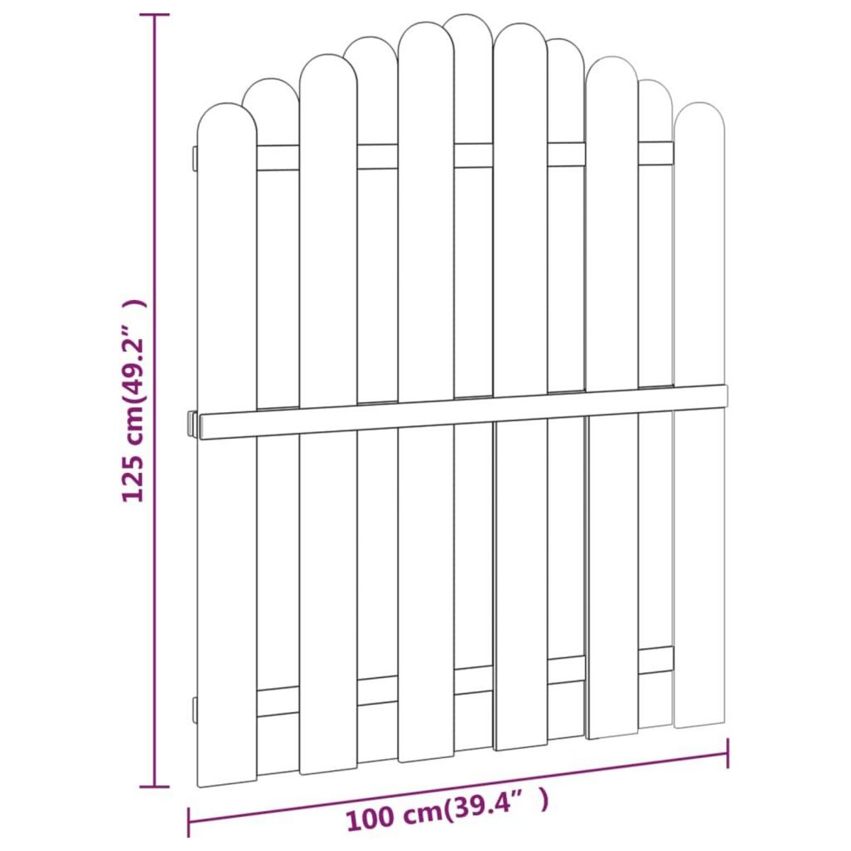 VIDAXL Portail de jardin Bois de pin impregne 100x125 cm