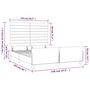 Voir la diapositive 6 : VIDAXL Cadre de lit sans matelas marron fonce 140x200 cm tissu