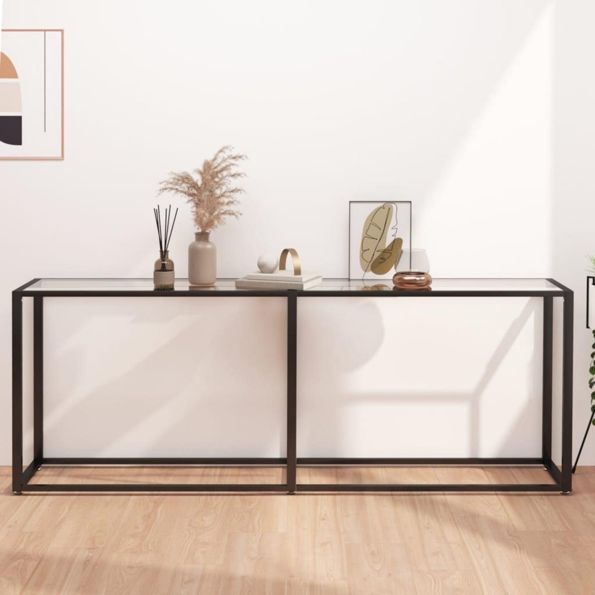 VIDAXL Table console Transparent 200x35x75,5 cm Verre trempe
