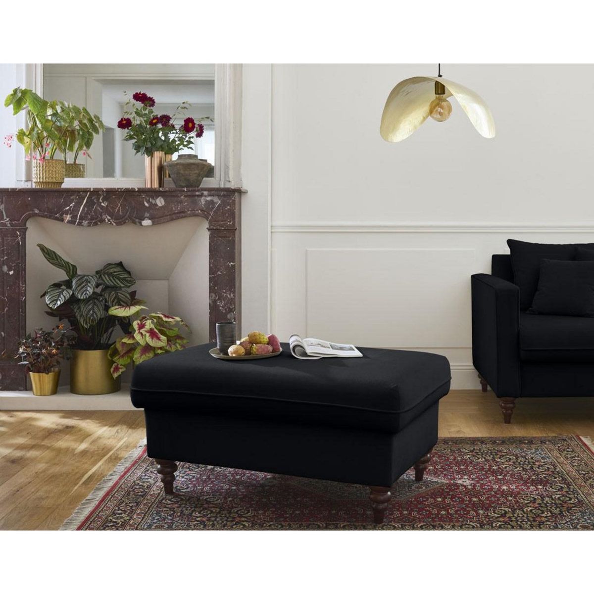 BEST MOBILIER Flamingo - pouf en velours