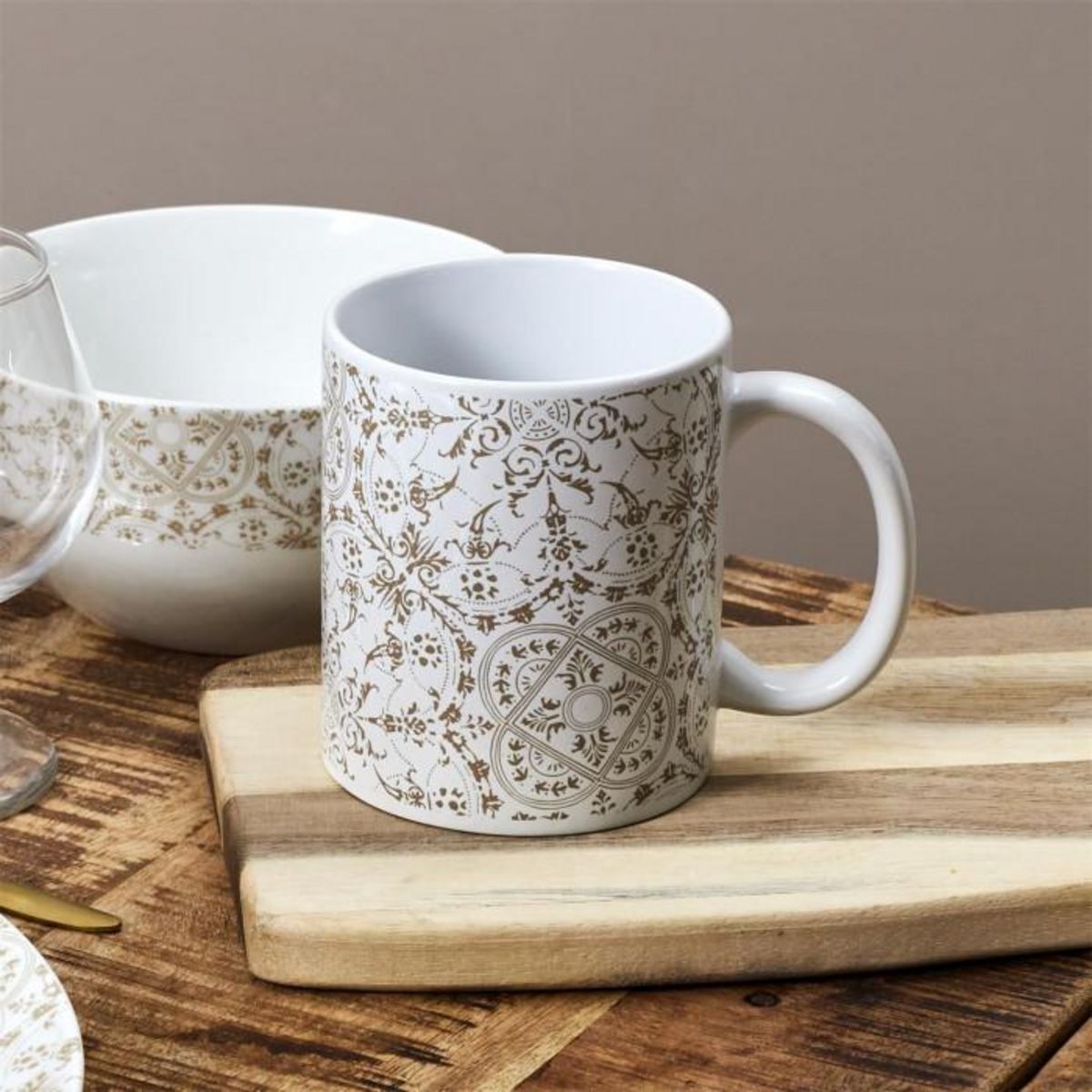 Paris Prix Lot de 6 Mugs en Céramique  Faience  30cl Blanc