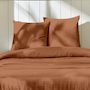 Voir la diapositive 3 : Home collection Parure housse de couette en gaze de coton - rose