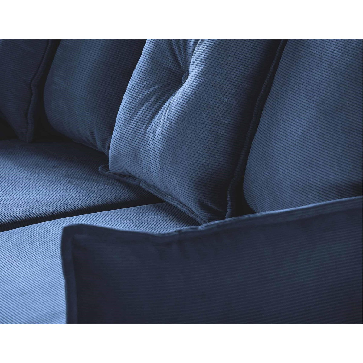BEST MOBILIER Lena - canapé panoramique d'angle gauche 7 places - convertible avec coffre - en velours côtelé