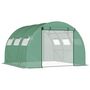 Voir la diapositive 1 : OUTSUNNY Serre tunnel de jardin grande taille dim. 3L x 2,95l x 1,97H m - 6 fenêtres, porte zippée enroulable - acier galvanisé PE haute densité vert