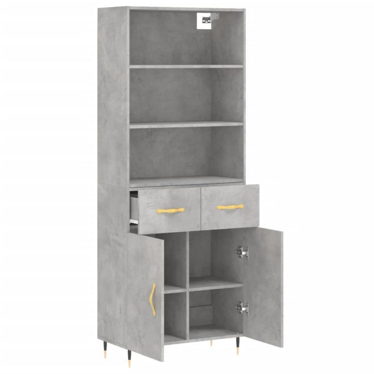 VIDAXL Buffet haut Gris beton 69,5x34x180 cm Bois d'ingenierie