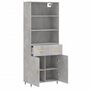Voir la diapositive 4 : VIDAXL Buffet haut Gris beton 69,5x34x180 cm Bois d'ingenierie
