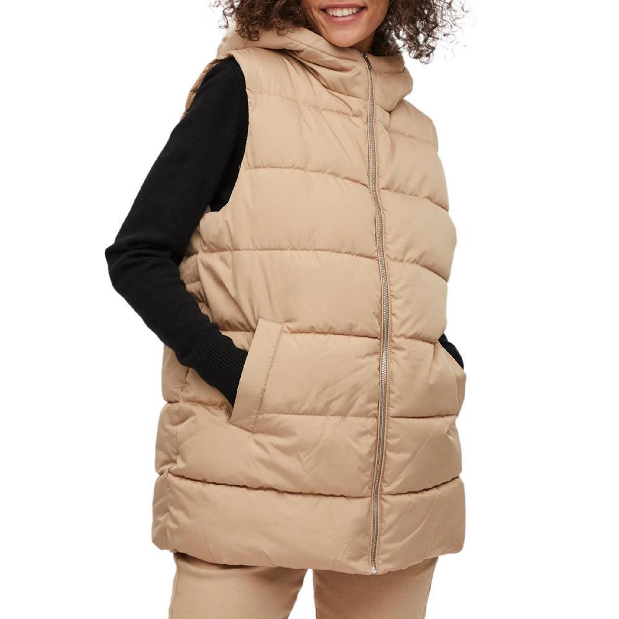 Voir la diapositive 2 : Vila Doudoune sans manches beige femme vila vitrish
