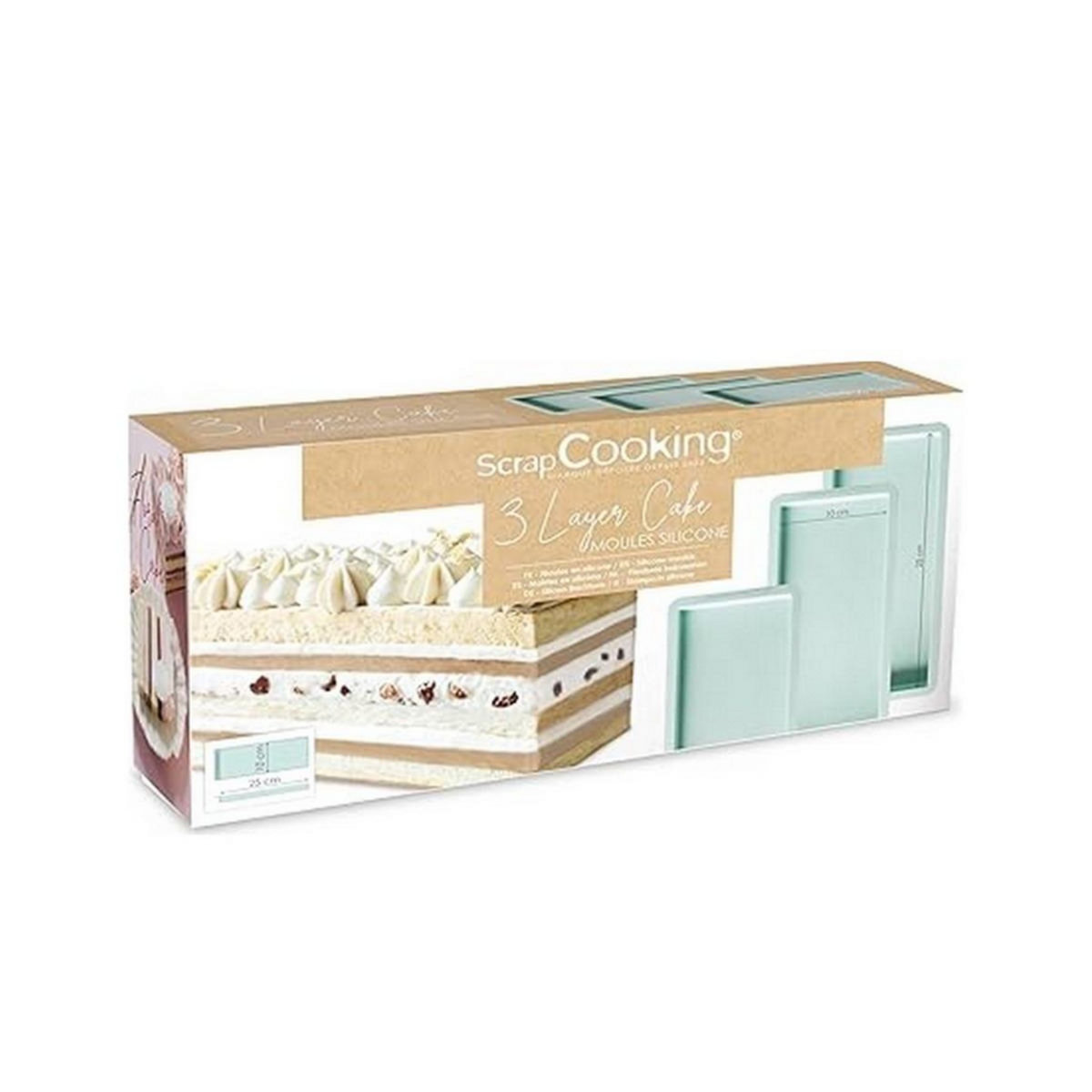 SCRAPCOOKING Moules à cake rectangulaire x3 vert d'eau - 2976