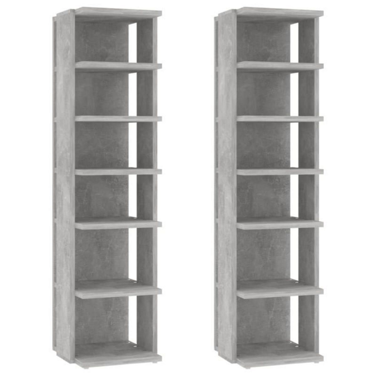 VIDAXL Armoires à chaussures 2 pcs Gris béton 27,5x27x102 cm