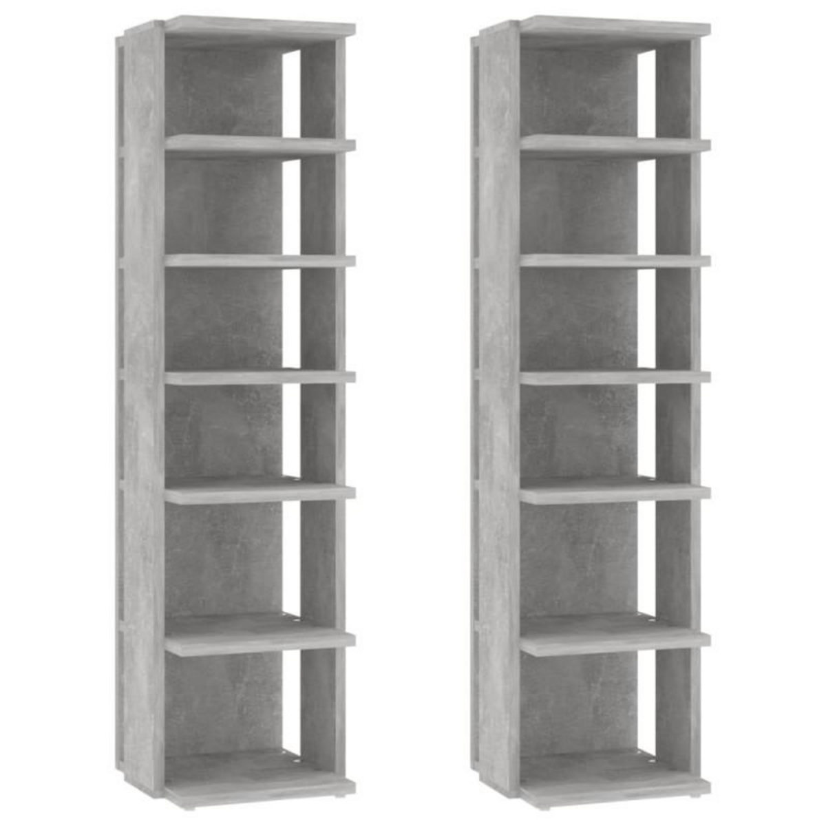 VIDAXL Armoires à chaussures 2 pcs Gris béton 27,5x27x102 cm