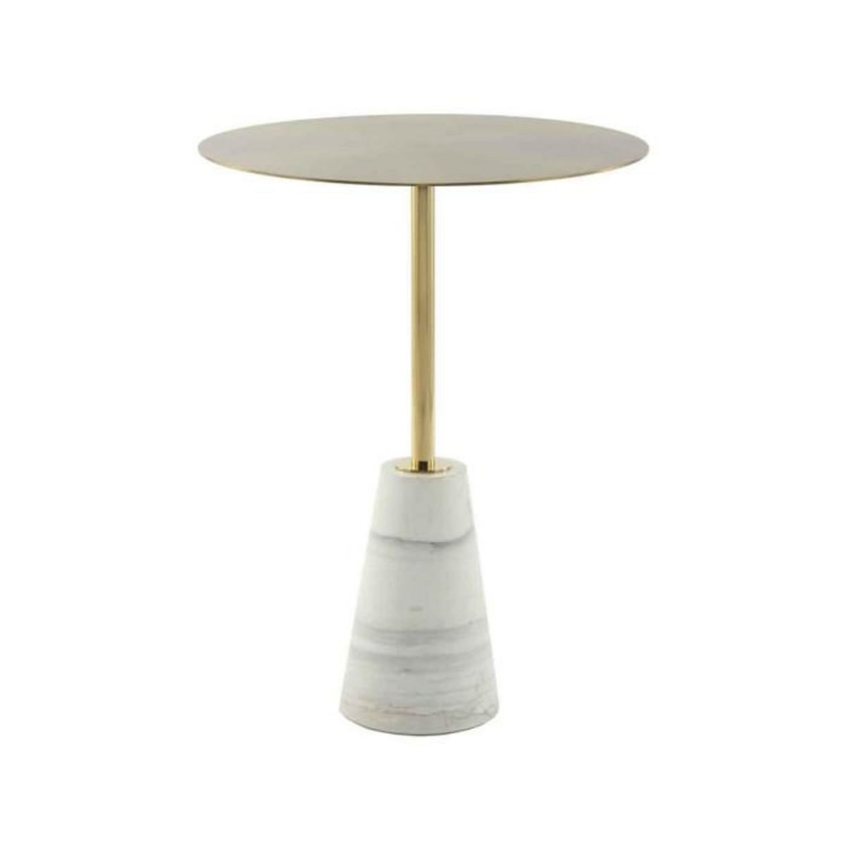 Paris Prix Table d'Appoint Design  Rocio  53cm Blanc & Or