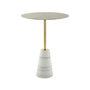 Voir la diapositive 2 : Paris Prix Table d'Appoint Design  Rocio  53cm Blanc & Or