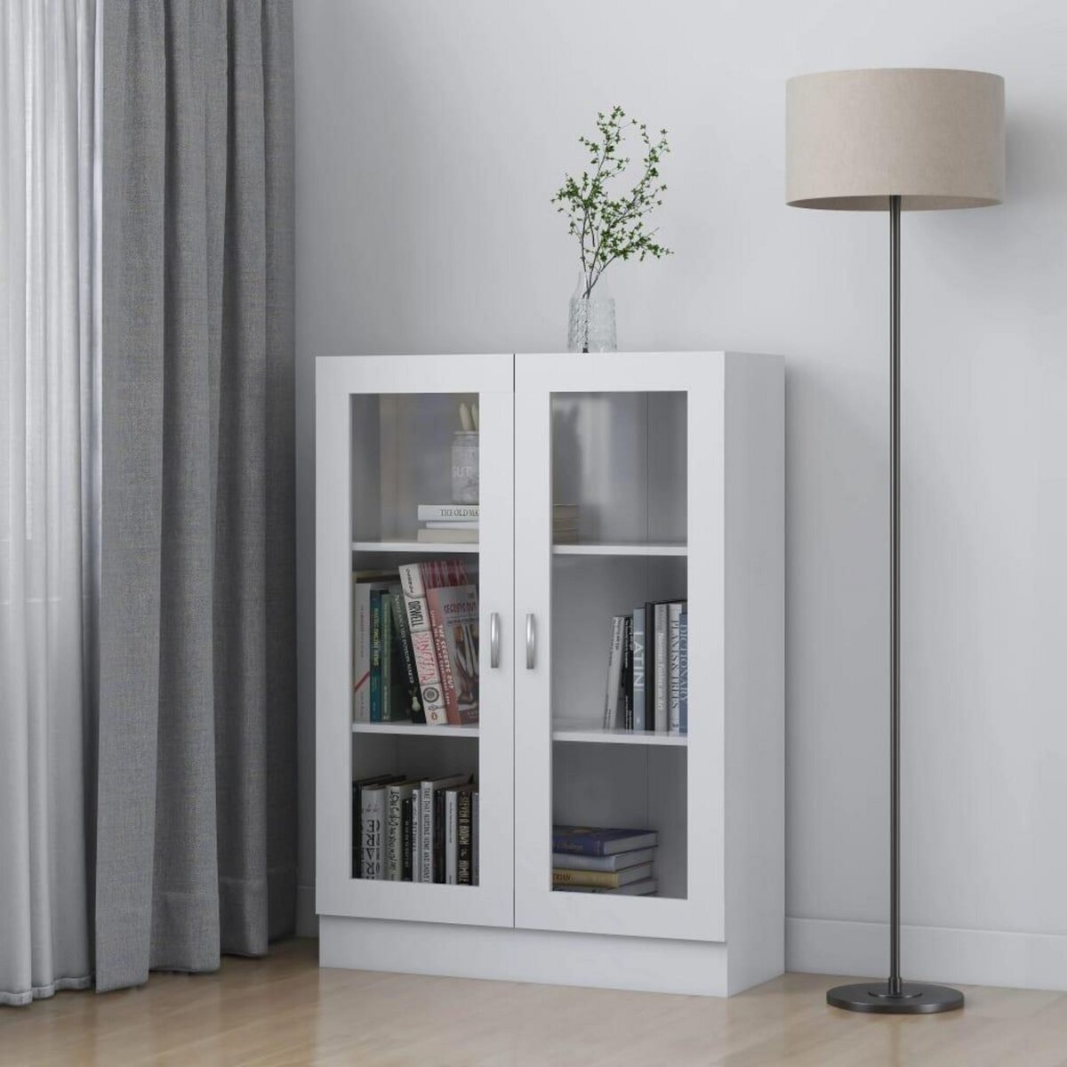 VIDAXL Armoire a vitrine Blanc 82,5x30,5x115 cm Bois d'ingenierie