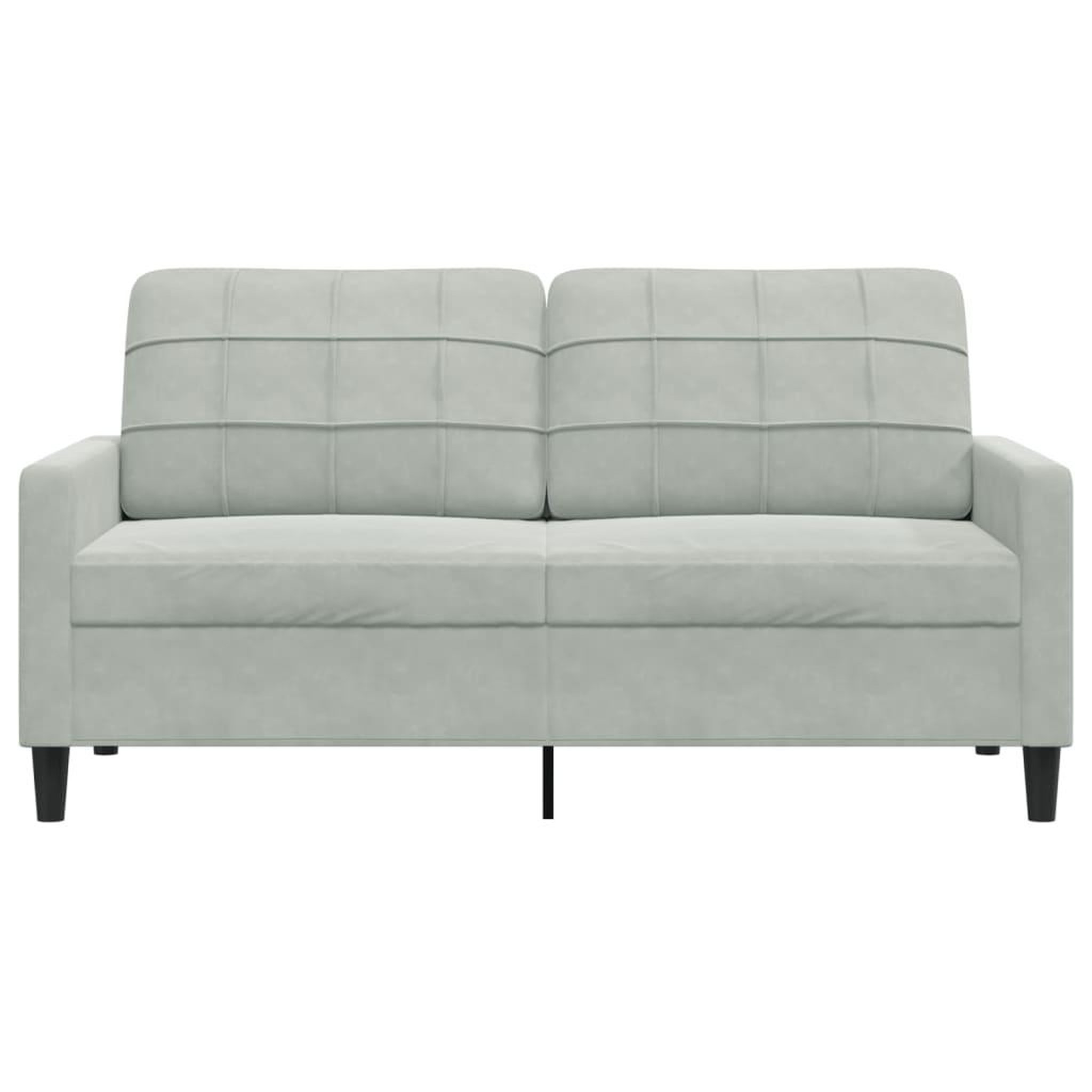 Voir la diapositive 4 : VIDAXL Canape a 2 places Gris clair 140 cm Velours