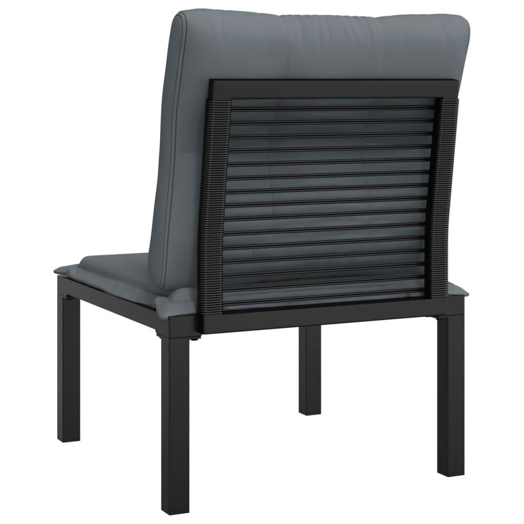 Voir la diapositive 5 : VIDAXL Chaise de jardin avec coussins noir/gris resine tressee