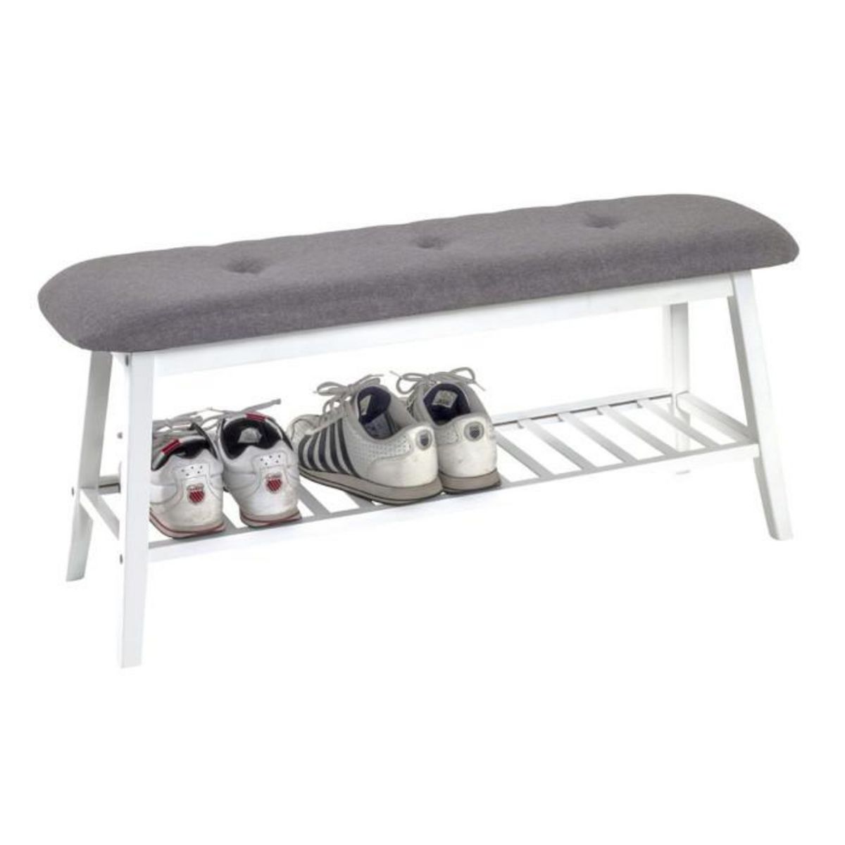 Paris Prix Range-Chaussures & Banc  Bambou  100cm Blanc