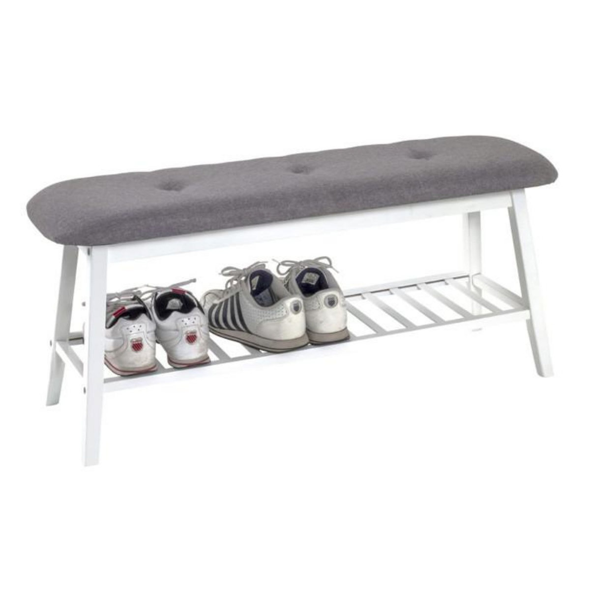 Paris Prix Range-Chaussures & Banc  Bambou  100cm Blanc