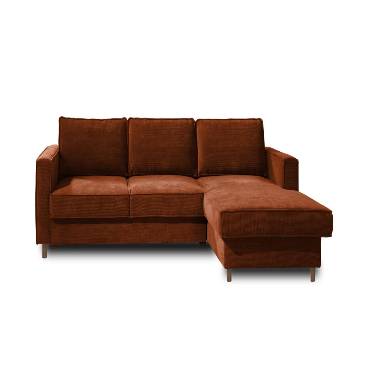 LISA DESIGN Jake - canapé d'angle droit - convertible avec coffre - 4 places - en velours côtelé