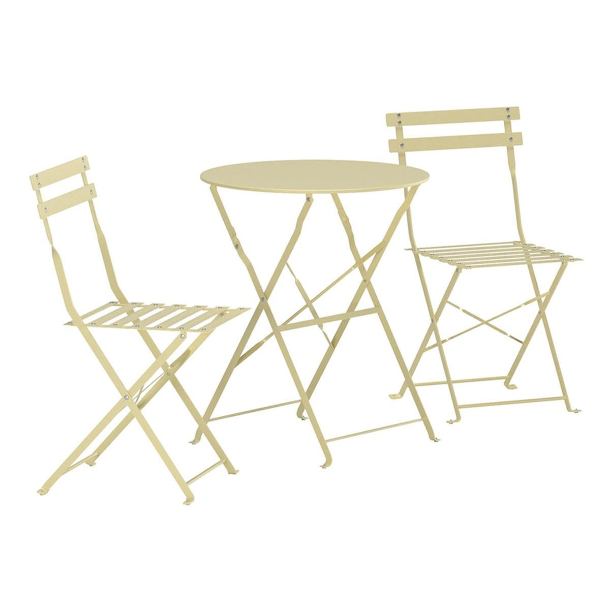 Paris Prix Ensemble Table de Jardin & 2 Chaises  Tao  71cm Jaune