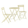 Voir la diapositive 1 : Paris Prix Ensemble Table de Jardin & 2 Chaises  Tao  71cm Jaune