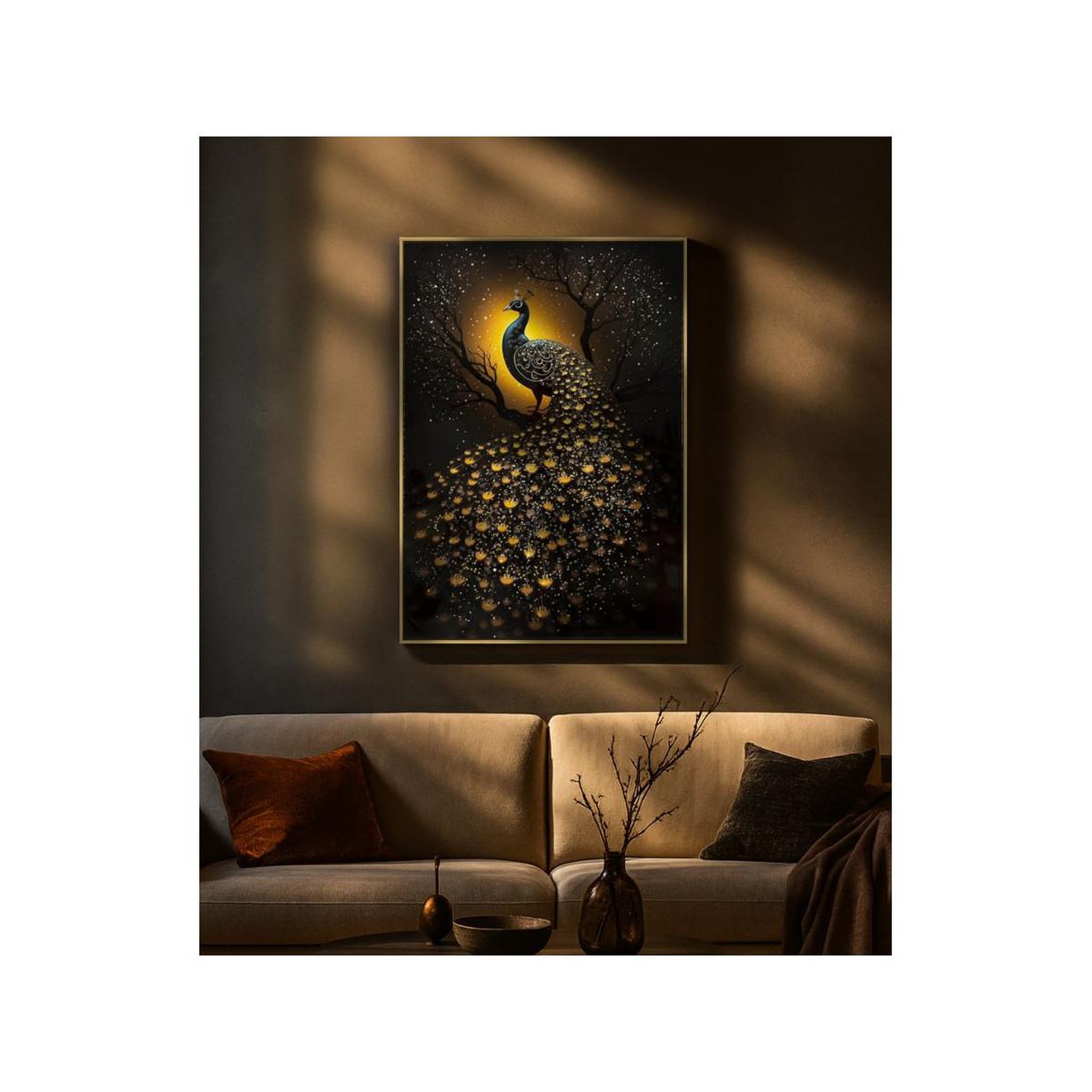 Voir la diapositive 6 : Paris Prix Tableau imprimé  peacock  70x100cm multicolore
