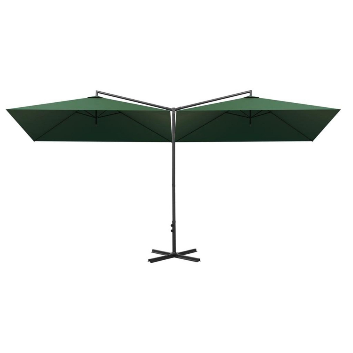 VIDAXL Parasol de jardin double avec mat en acier Vert 600x300 cm