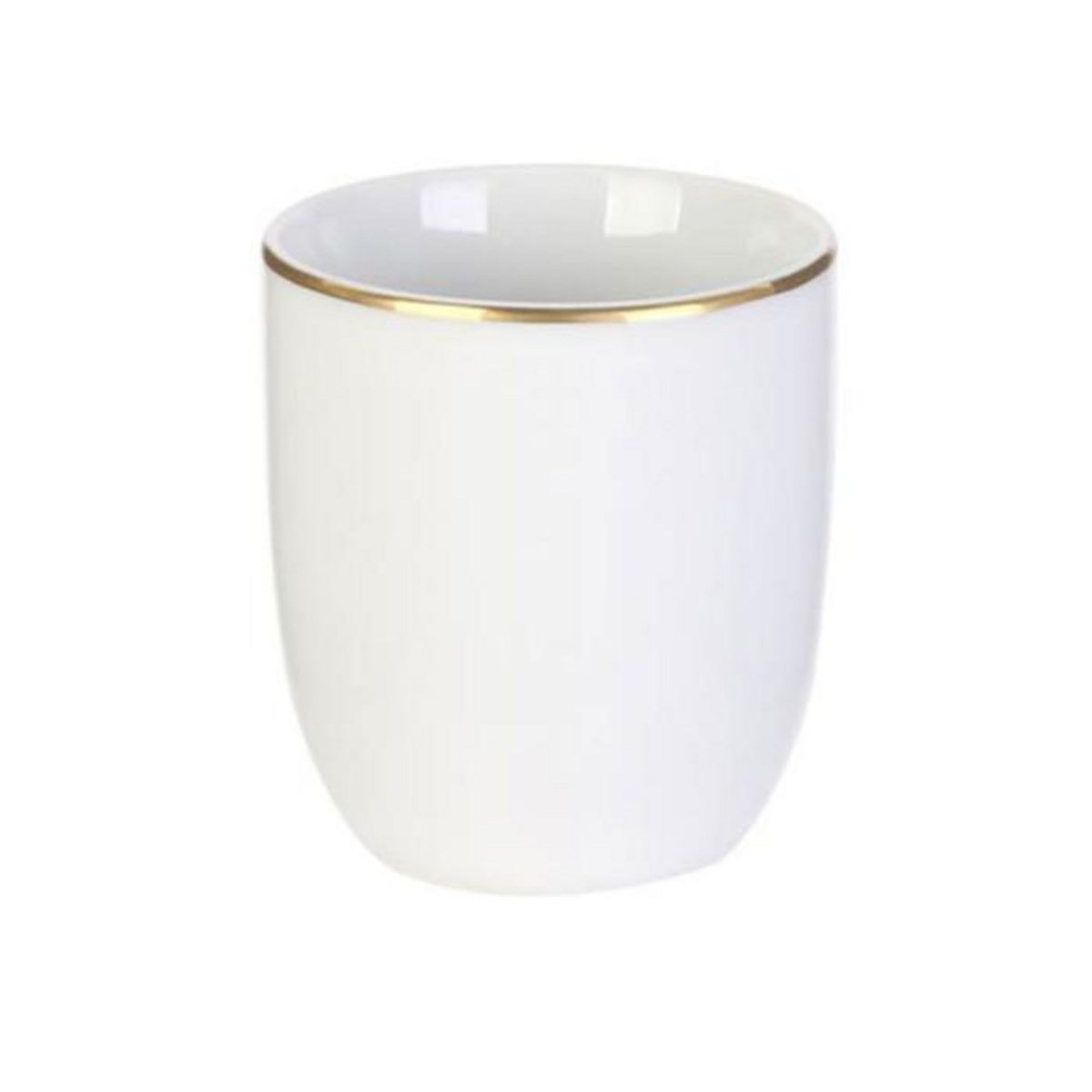 Paris Prix Lot de 6 Tasses Déco  Liseré Doré  8cm Blanc