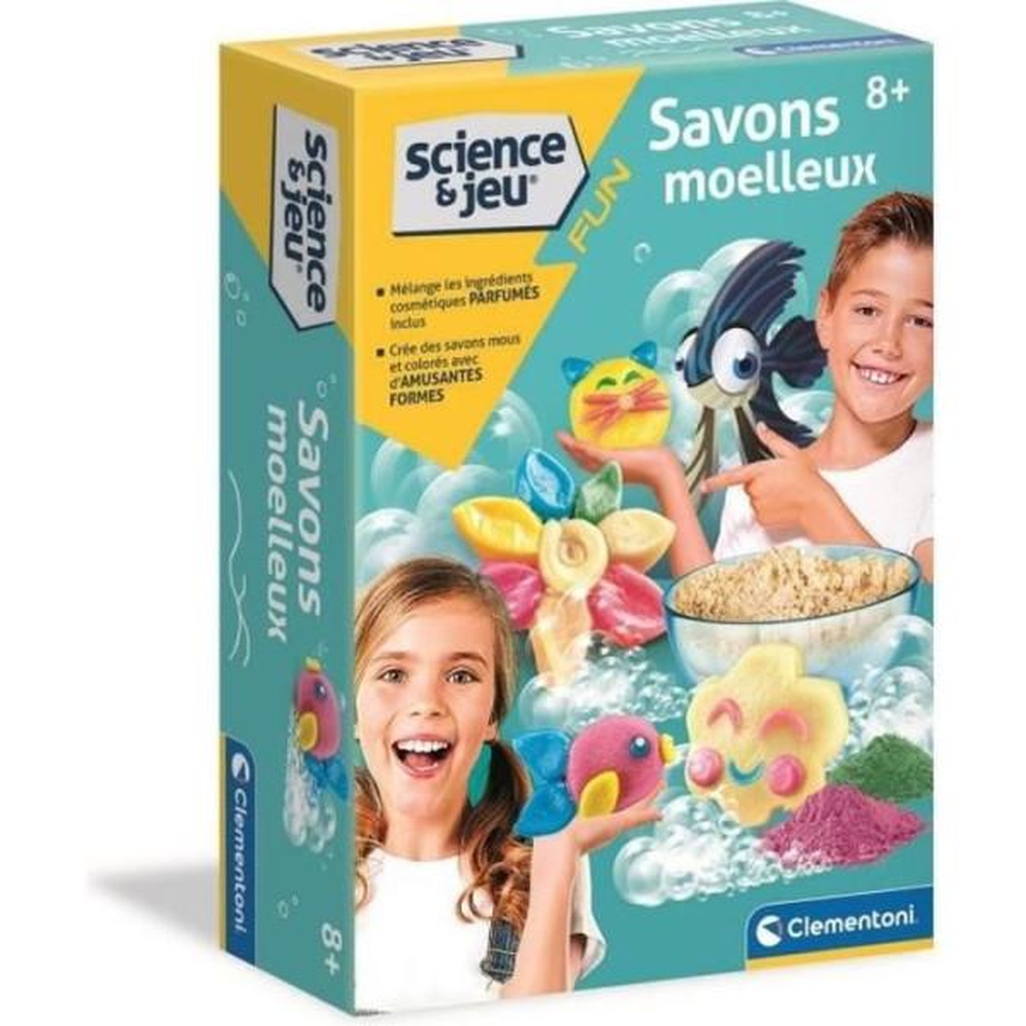 CLEMENTONI Clementoni - Jeu de science - Création de savons moelleux pour enfants - Ingrédients et ustensiles inclus - Des 8 ans