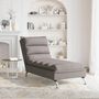 Voir la diapositive 3 : VIDAXL Chaise longue avec coussins taupe tissu