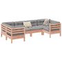 Voir la diapositive 1 : VIDAXL Salon de jardin 6 pcs et coussins bois massif sapin de douglas