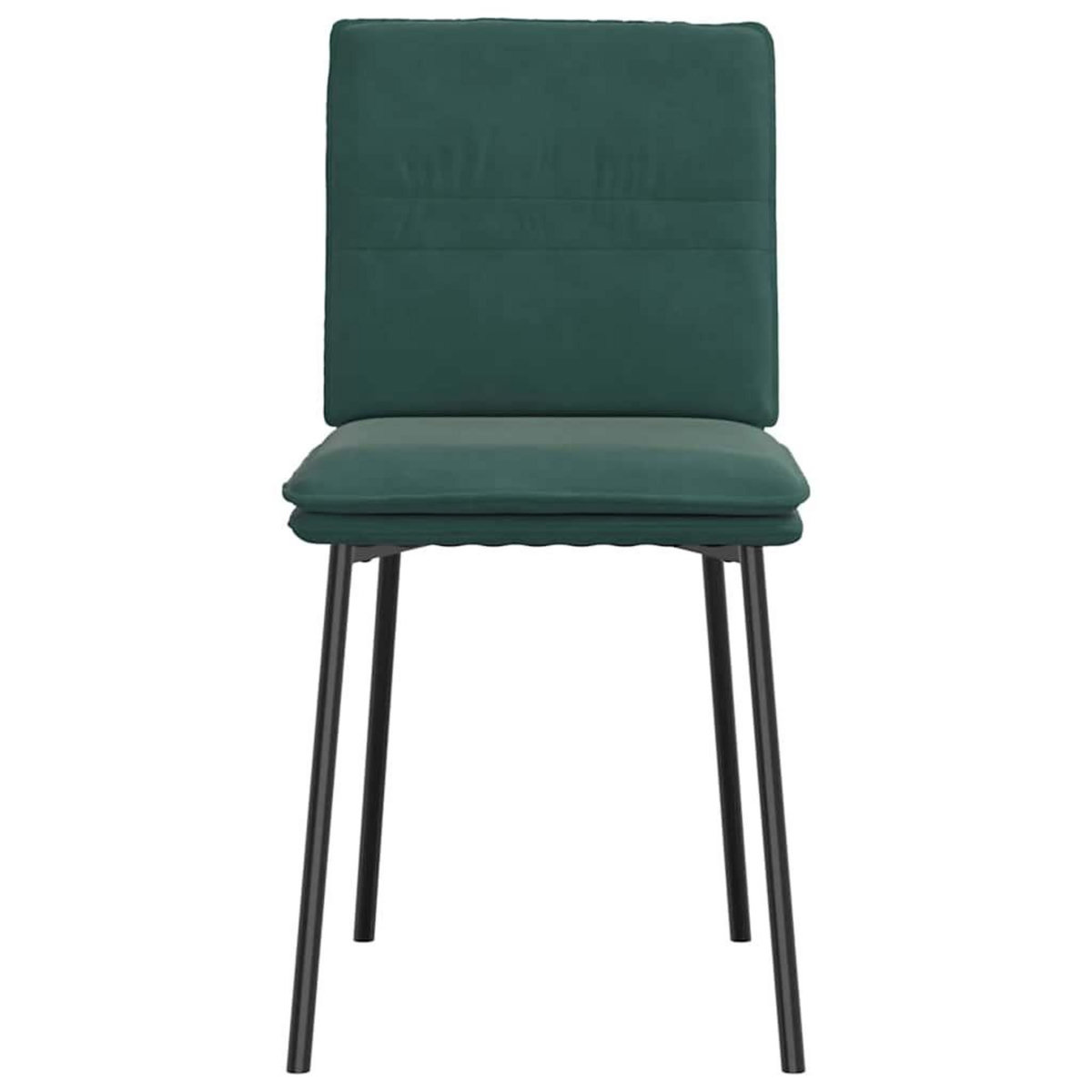 VIDAXL Chaises a manger lot de 6 vert fonce velours