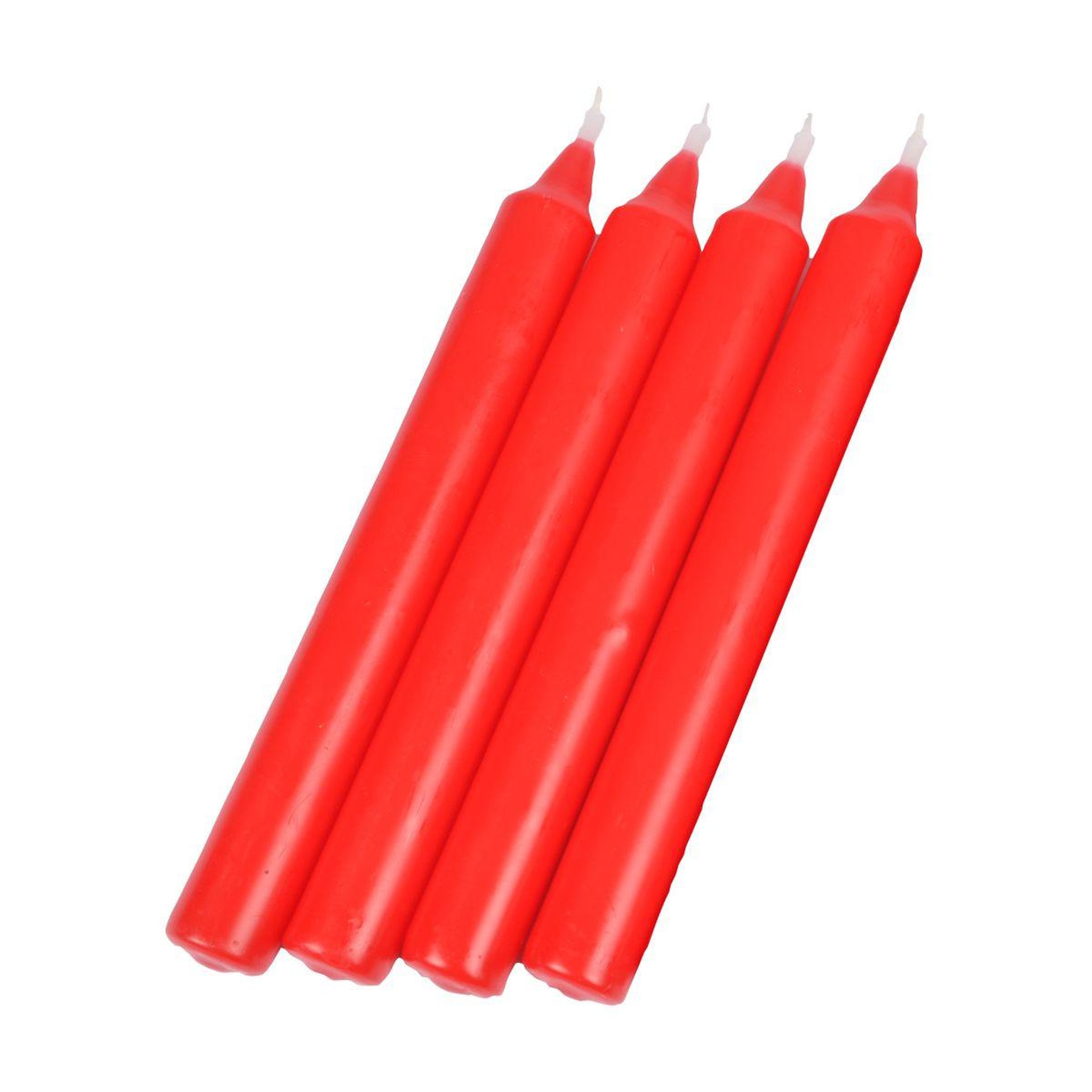 HOMEA Lot de 4 Bougies Chandelier  Essentiel  19cm Rouge