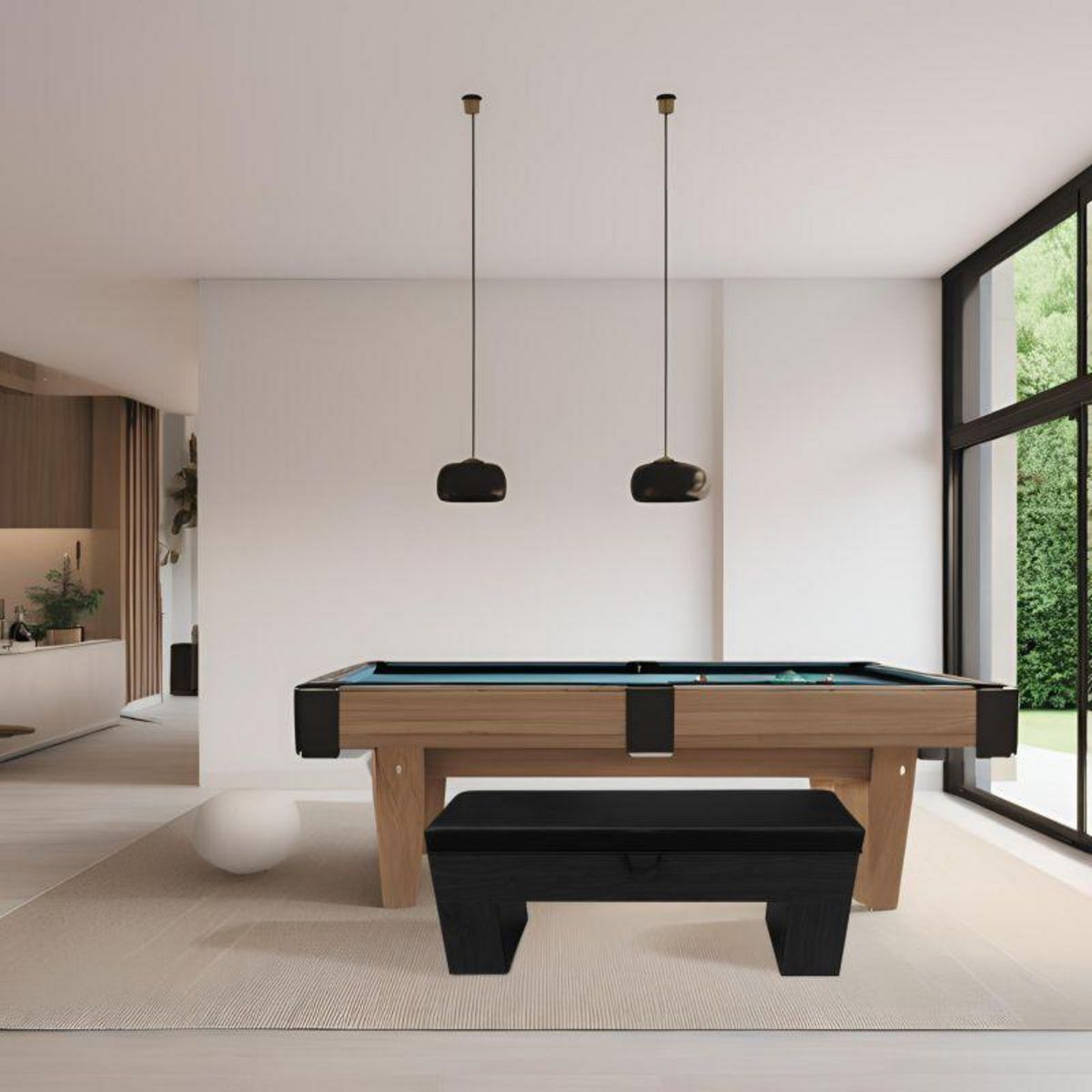 SOKKER Banc Bois avec rangement 113 x 32 cm avec coussin - Deluxe