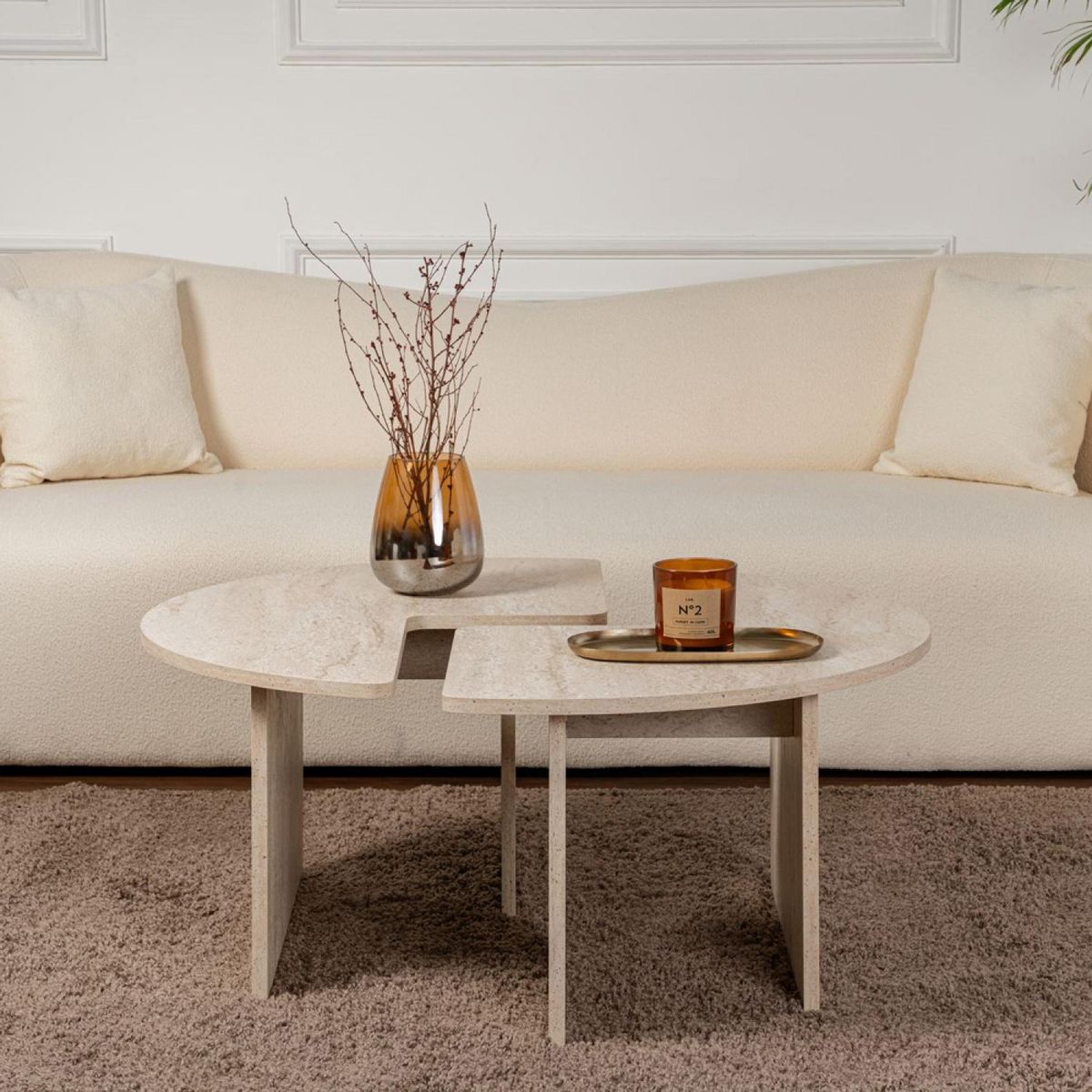 CONCEPT USINE Table basse ronde duo pin atlantique 90cm APIX