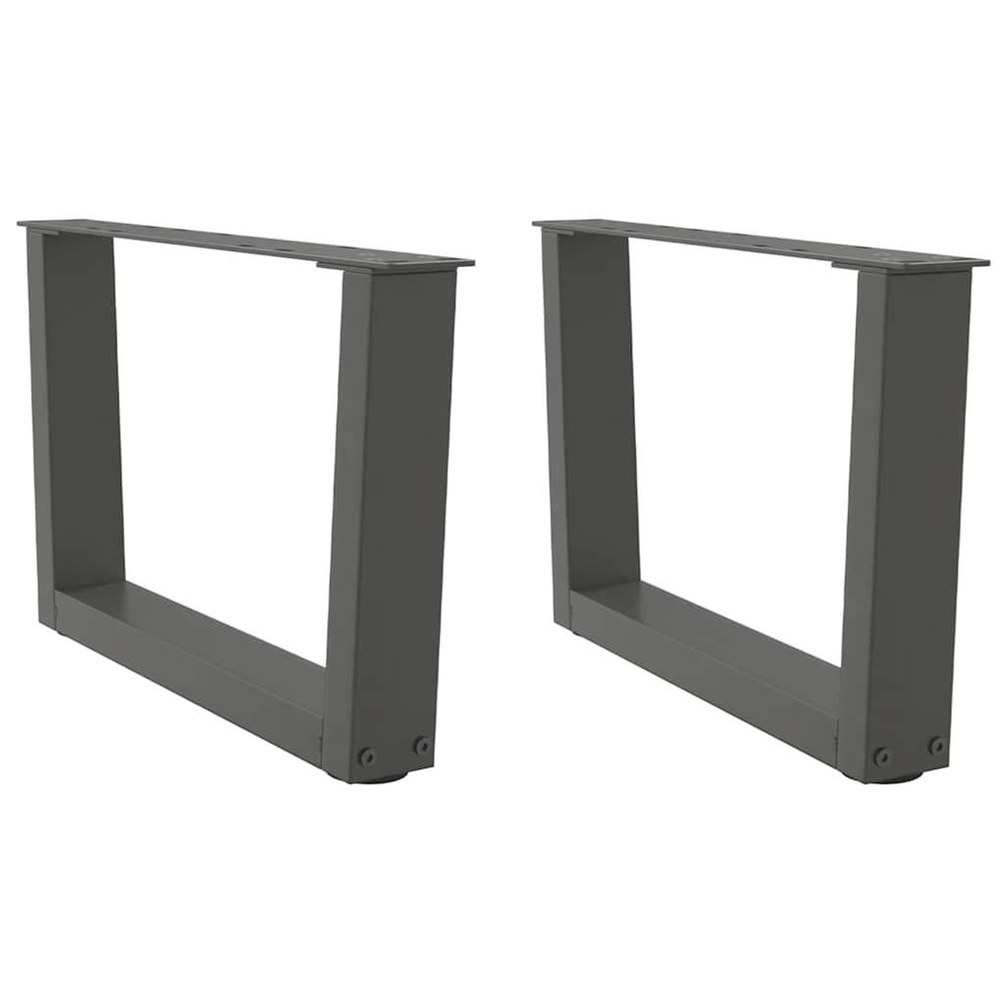 VIDAXL Pieds de table a manger forme V 2 pcs anthracite 50x(30-31,3)cm