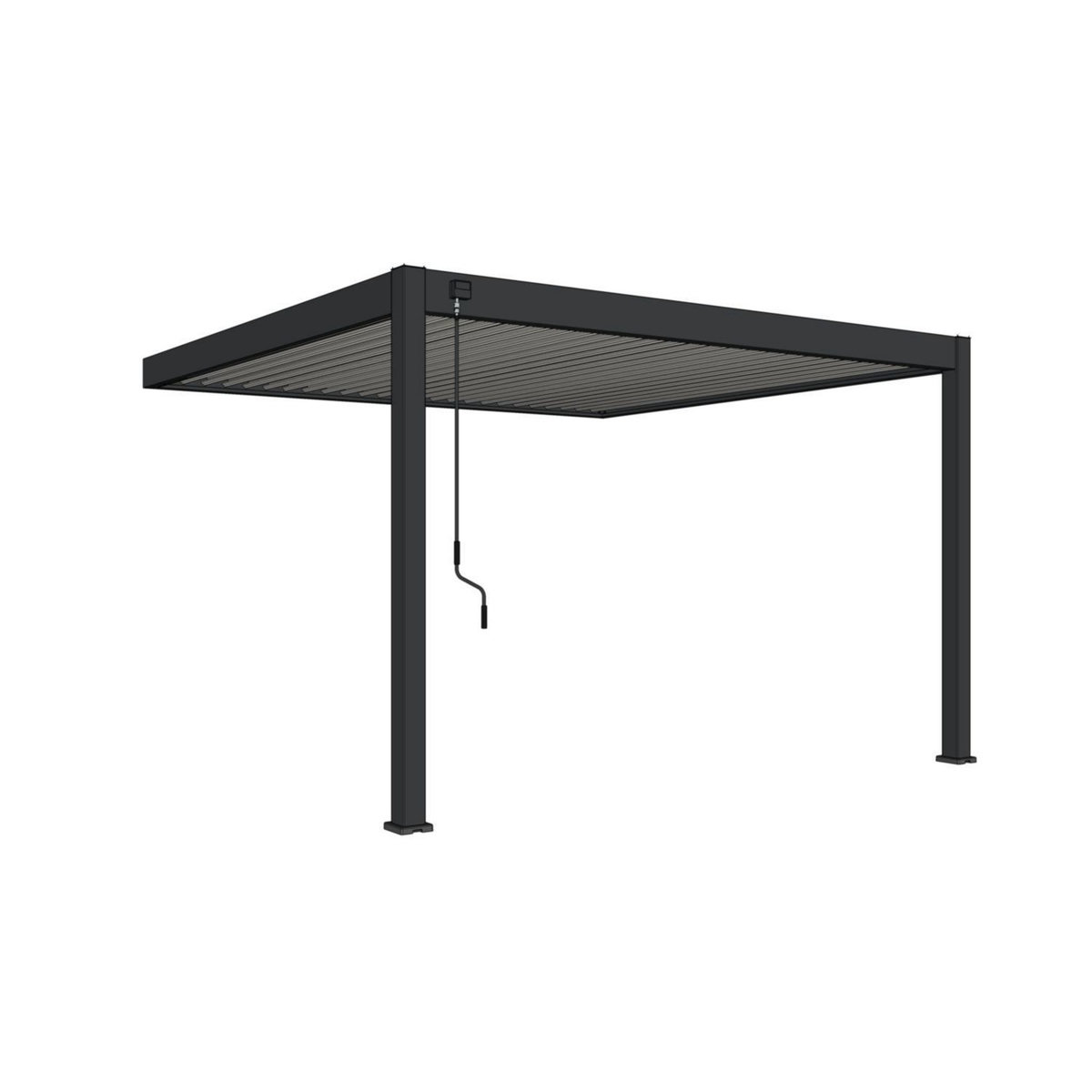 Pergola Bioclimatique autoportée Motorisée (4 pieds) 3x4 m - Aluminum - Anthracite VS OMBREA®