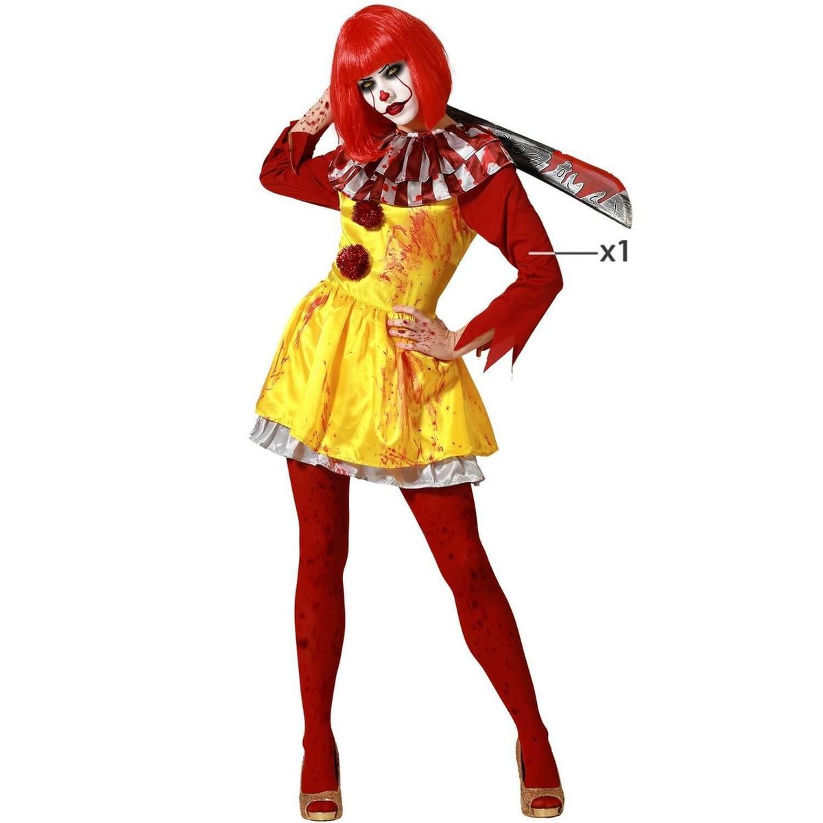 ATOSA Déguisement clown tueuse -femme - XS/S