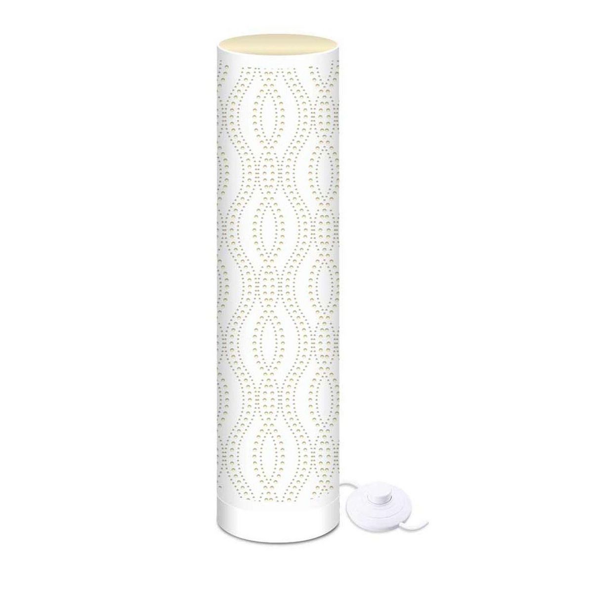 SUD TRADING Lampadaire en plastique - Hauteur 119 cm - Blanc