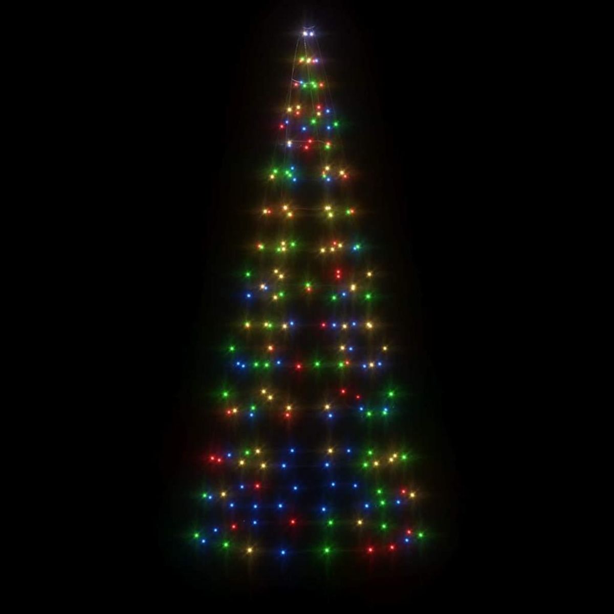 VIDAXL Sapin de Noël a LED sur mat de drapeau 200 LED colore 180 cm