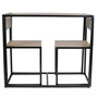 Voir la diapositive 3 : The Home Deco Factory Ensemble table et 2 chaises en MDF et Métal - Noir et Beige