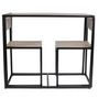 Voir la diapositive 3 : The Home Deco Factory Ensemble table et 2 chaises en MDF et Métal - Noir et Beige