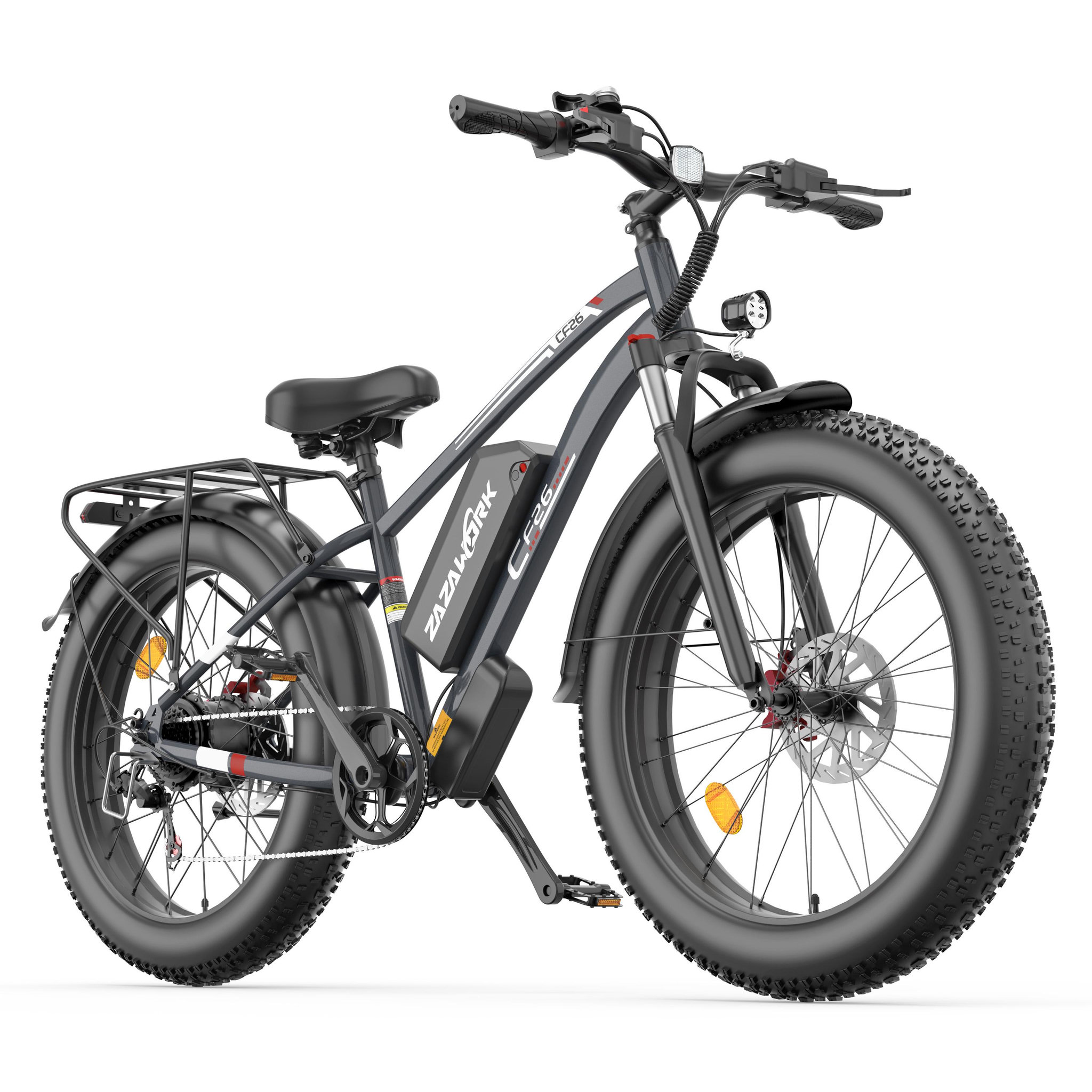 Voir la diapositive 4 : ZAZAWORK Vélo électrique ZAZAWORK CF26, batterie amovible 48 V 20 Ah, pneus larges 26 × 4,0