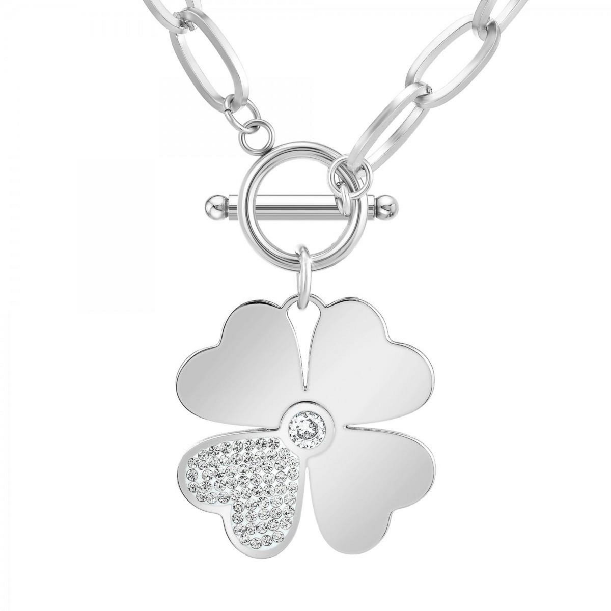 SC CRYSTAL Collier trèfle SC Crystal orné de Cristaux scintillants